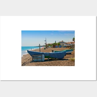 Fishing Boat Penoncillo Beach Torrox Costa Spain Posters and Art